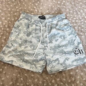 Gray Camo Athletic Shorts by